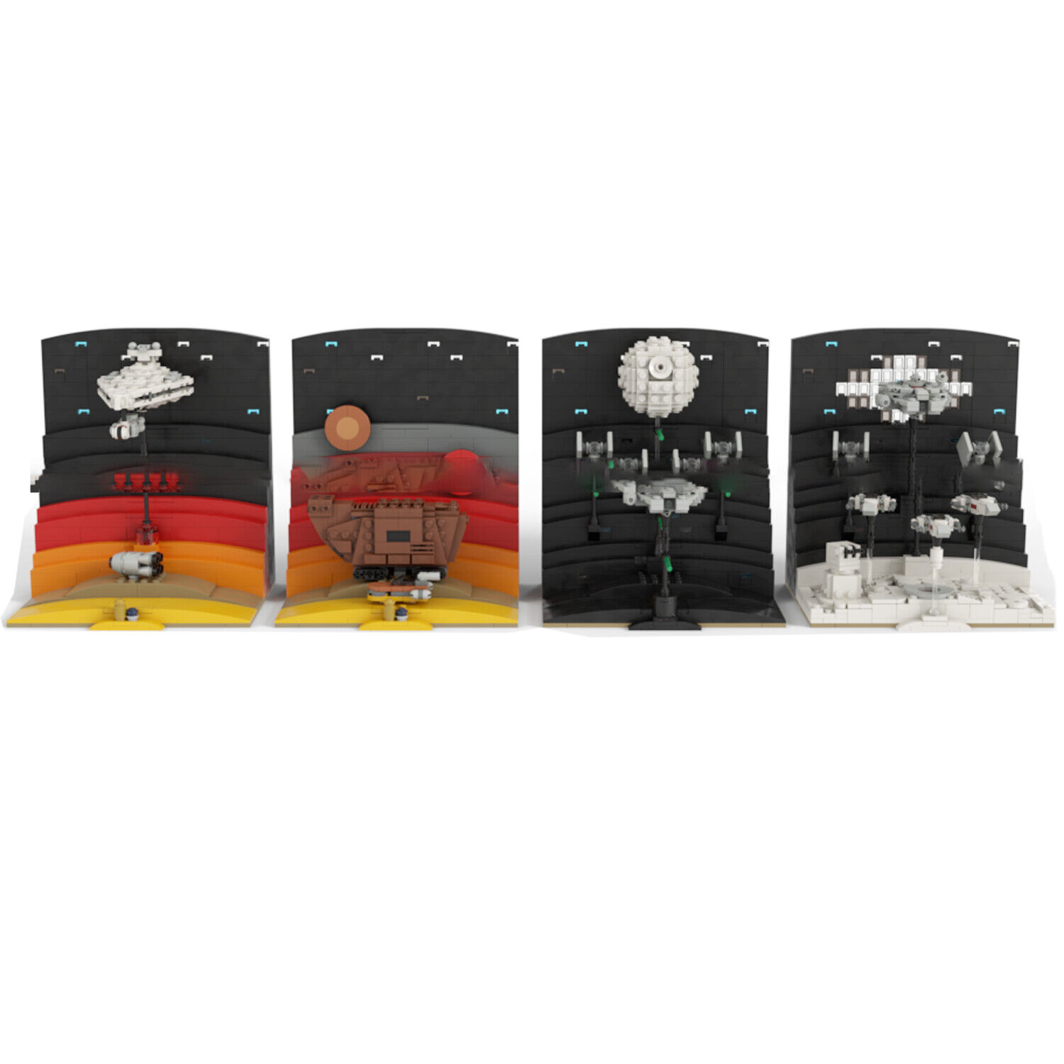 MOC-115191 4-in-1 Micro Episode IV Diorama Movie Scene for Display 2087 Parts-ZITIANYOUBUILD
