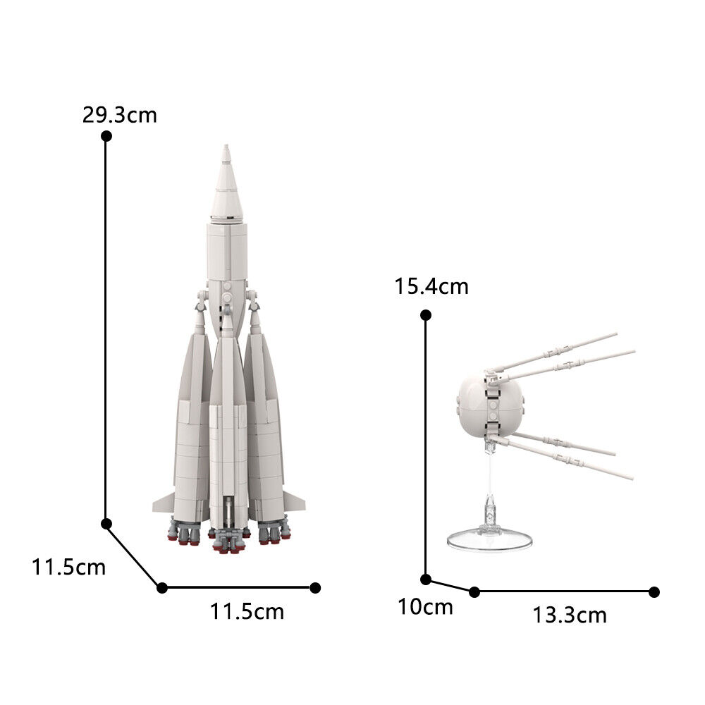 C9208 2-in-1 R-7 Rocket 8K71PS and Artificial Earth Satellite Model 541 Parts-ZITIANYOUBUILD
