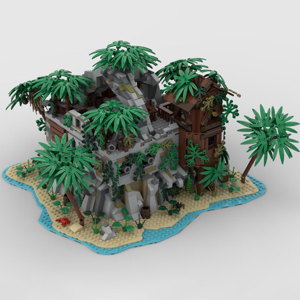 MOC-145588 Secret Base on an Island with Detailed Interior 2381 Parts Gift-ZITIANYOUBUILD