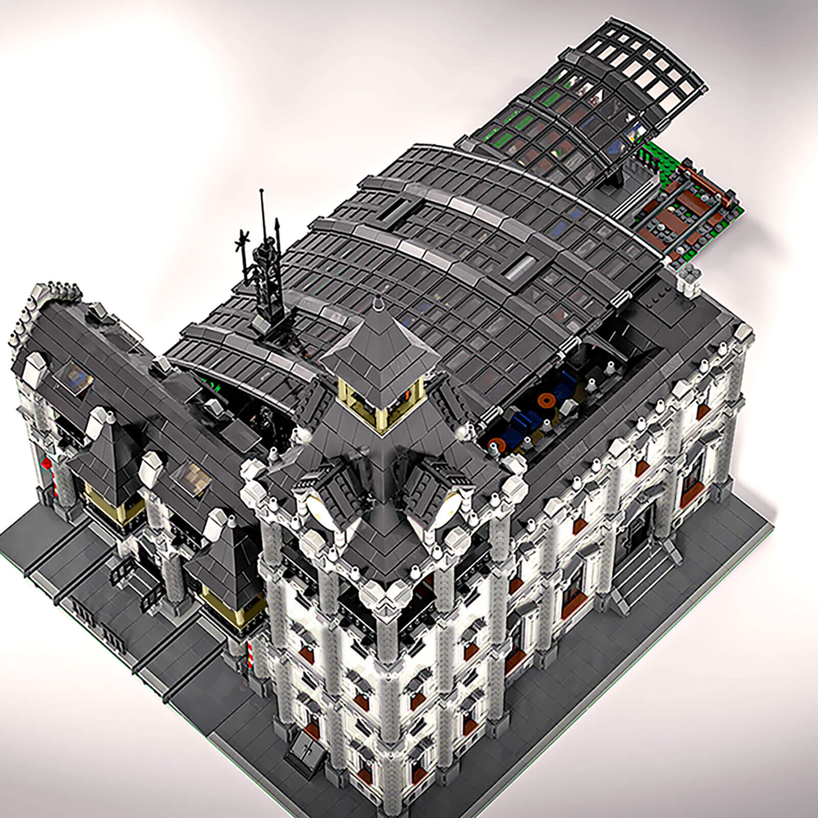 C4641 Old Modular Train Station with Interior White Version 12698 Parts-ZITIANYOUBUILD