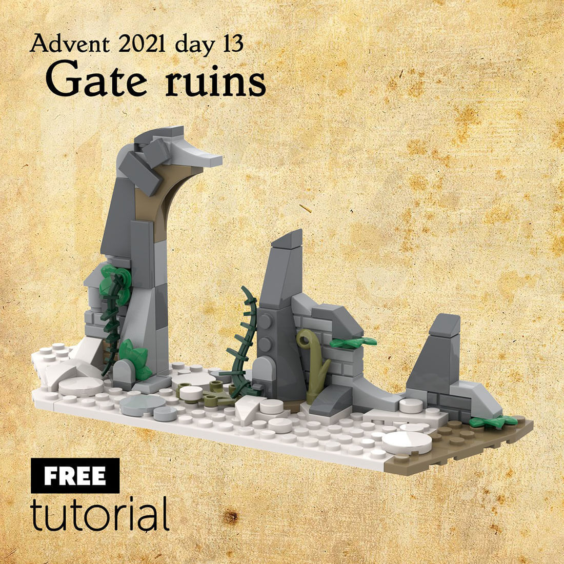 Custom MOC-96363 Medieval Gate Ruins 89 Parts Building Toys Gift for Christmas-ZITIANYOUBUILD
