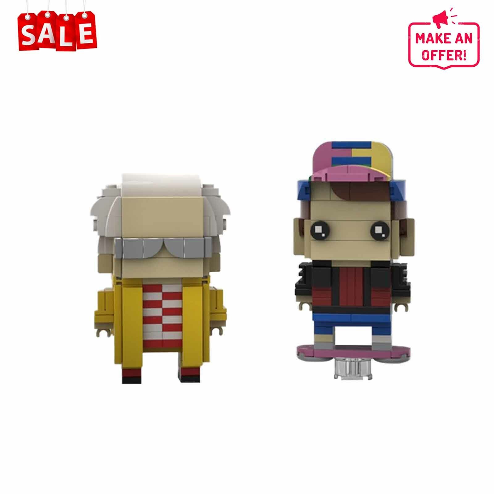 C6999 Doctor Brown & Marty Mcfly B-r-i-c-k-headz Model 330 Parts from Movie-ZITIANYOUBUILD