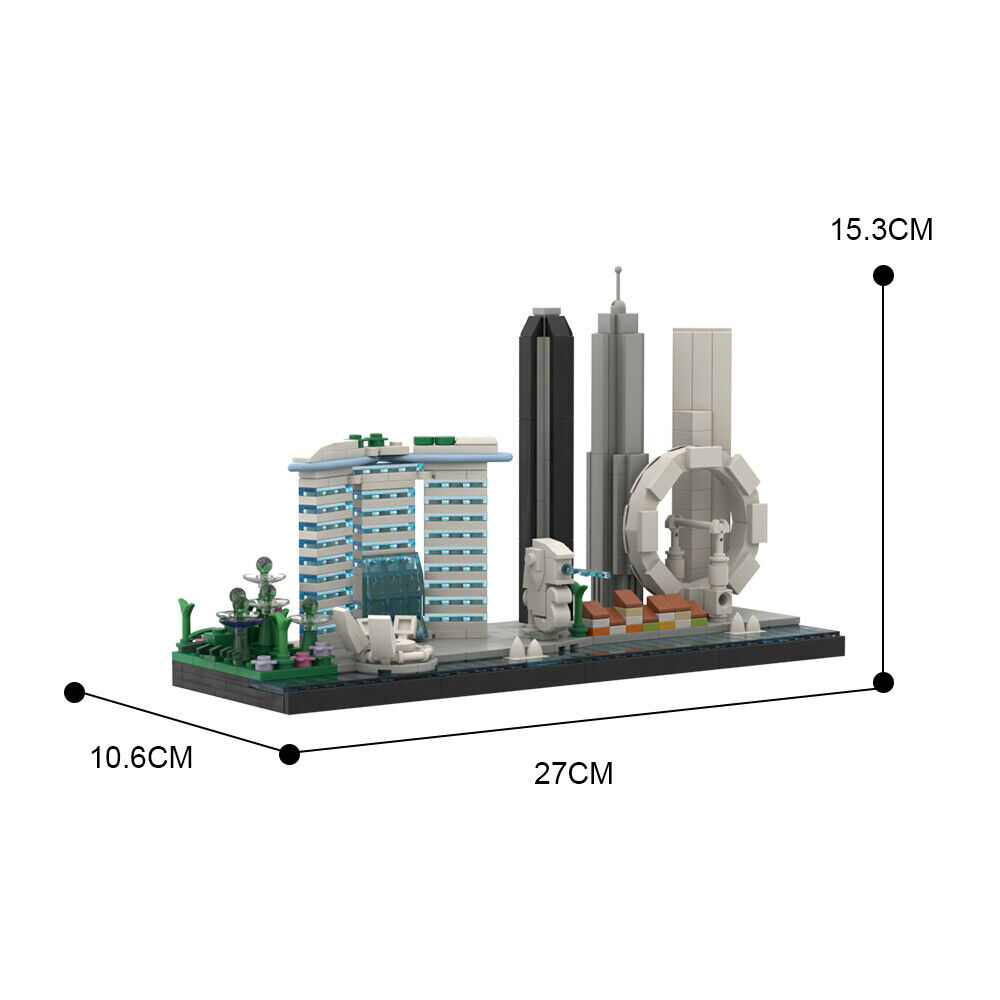Custom MOC: C7748 Singapore Skyline Architecture 504 Parts Gift for Christmas-ZITIANYOUBUILD