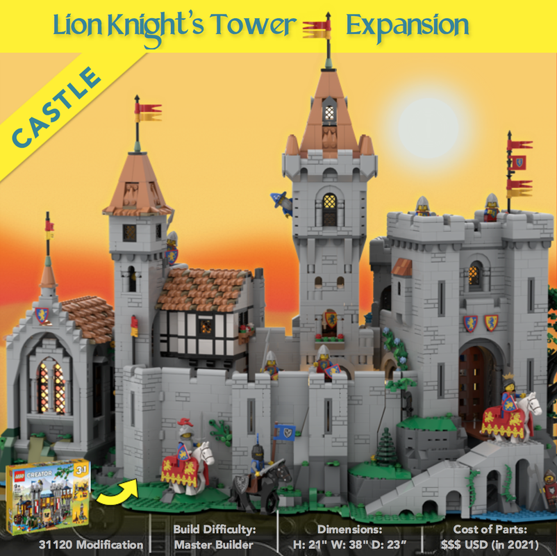 MOC-160407 Lion Knight's Tower - 10305 Castle Expansion