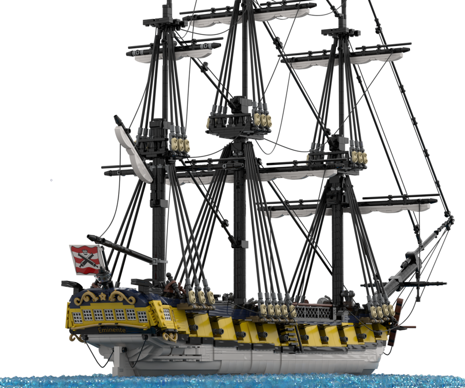 MOC-167149 HMS Eminente British 20-Gun Corvette Ship 4646 Pieces 30 x 29 x 70 cm
