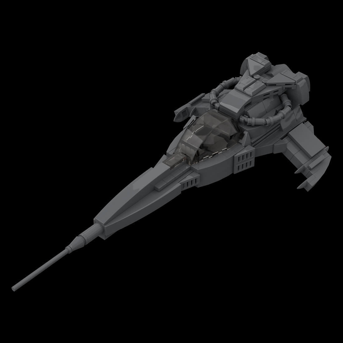 Custom MOC-126424 Wraith-Dart Space Wars Ship Sci-Fi Spacecraft Model 242 Parts-ZITIANYOUBUILD