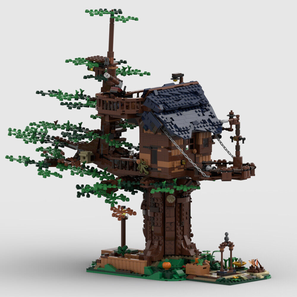 MOC-136420 Modular Building: New Life Tree House with Interior 2374 Parts-ZITIANYOUBUILD