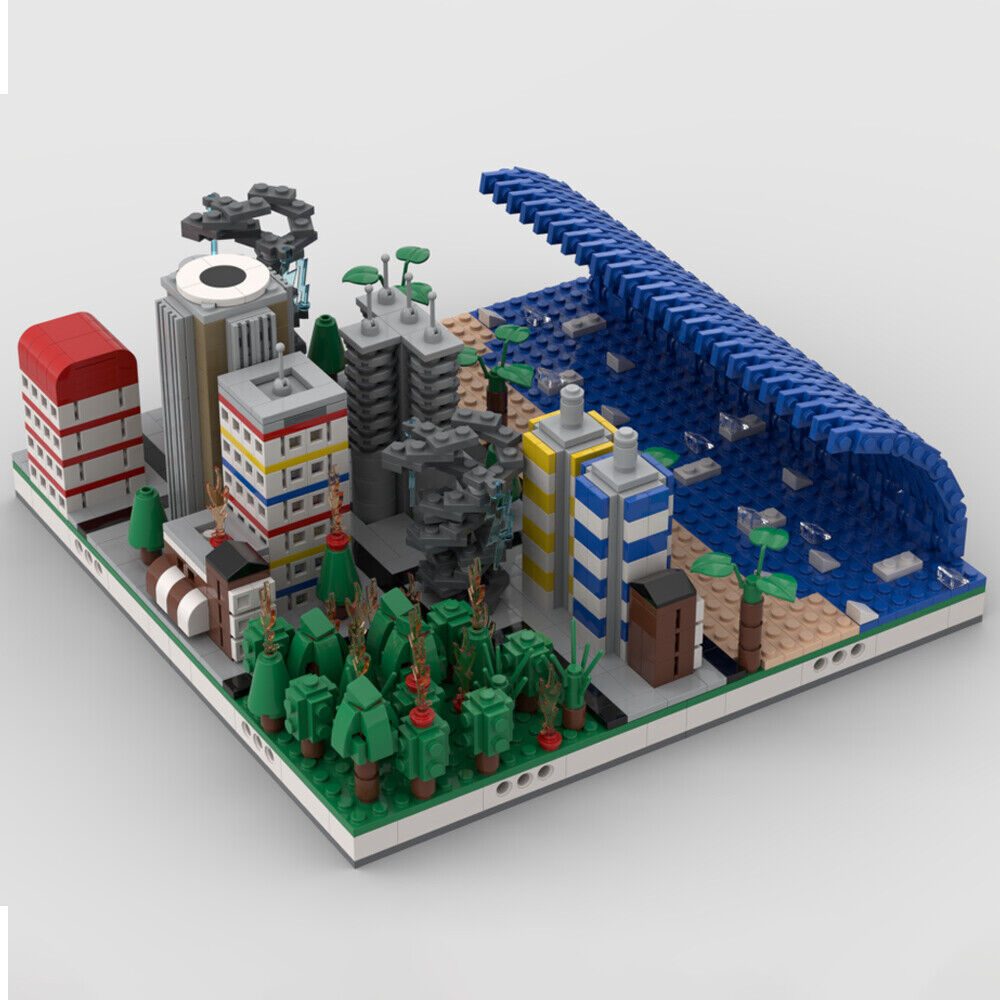 C4885 End Scene: The Sea Flooded the Land Model for Collection 2034 Parts-ZITIANYOUBUILD