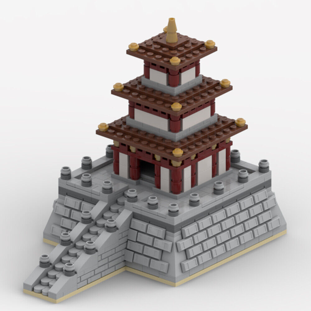 MOC-50669 Raised Pagoda / Small Temple on a High Terrace 665 Parts-ZITIANYOUBUILD