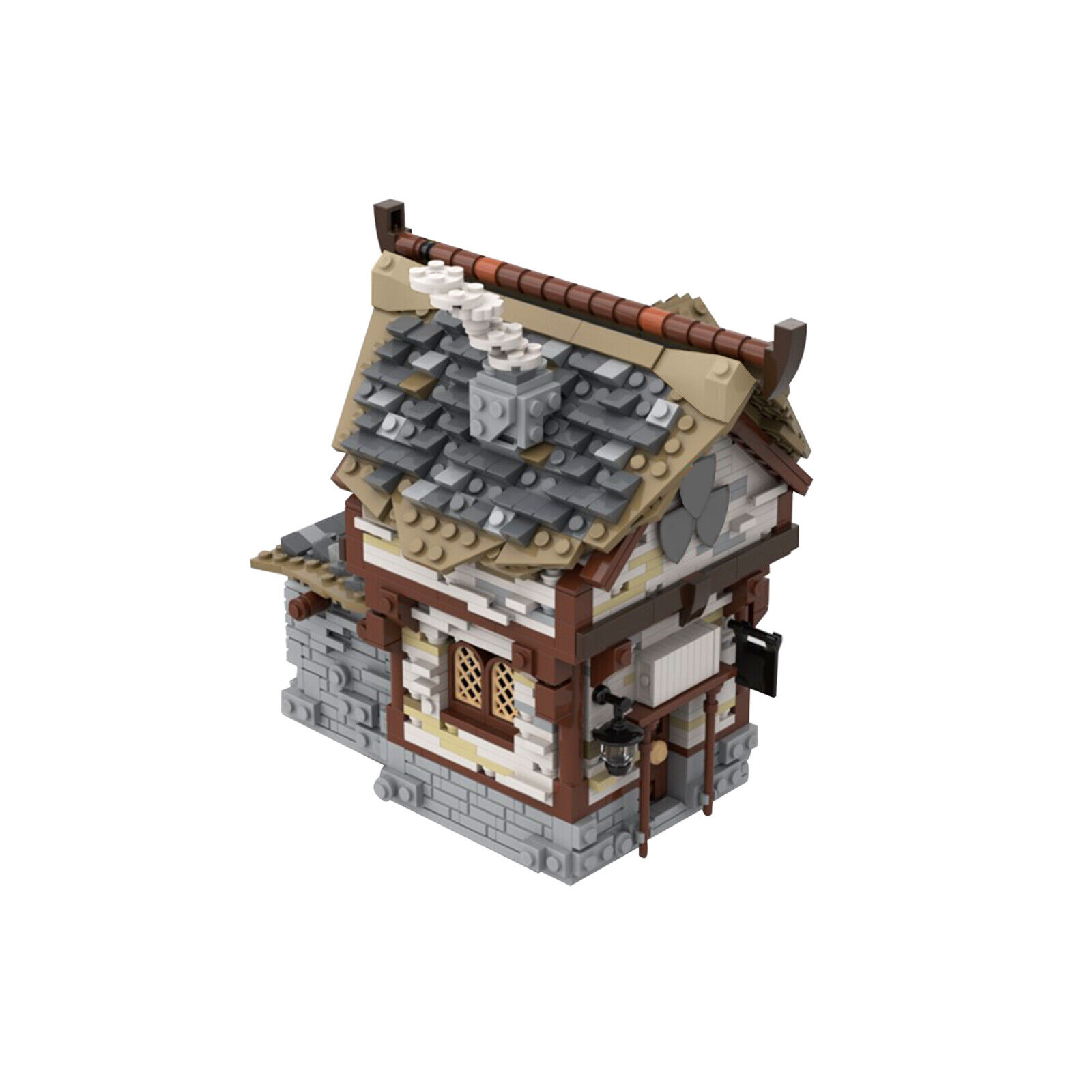 MOC-66338 Little Medieval Tavern Model for Medieval Castle 1054 Parts-ZITIANYOUBUILD