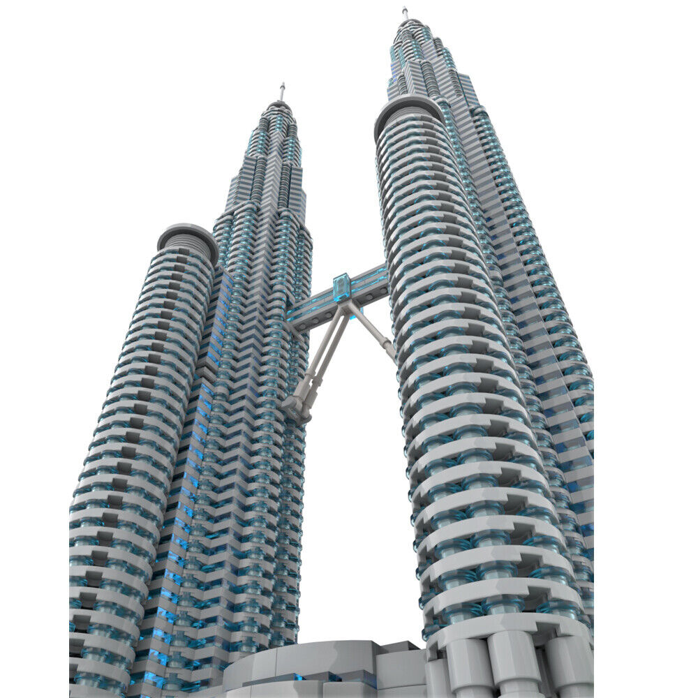 MOC-136651 Petronas Towers 1:800 Scale Iconic Skyscraper Architecture 5839 Parts-ZITIANYOUBUILD