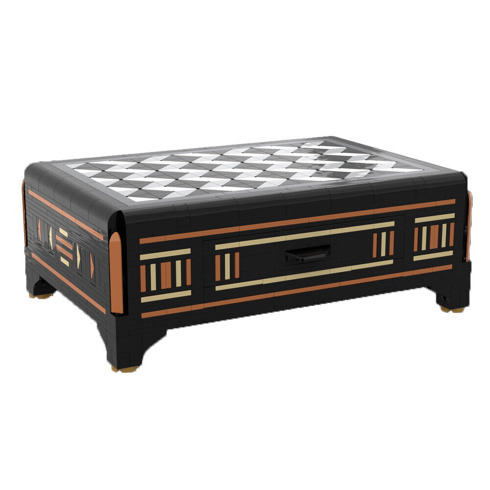 MOC-77596 Box with Drawer and Inlaid Marquetry-Style Detailing 1068 Parts-ZITIANYOUBUILD