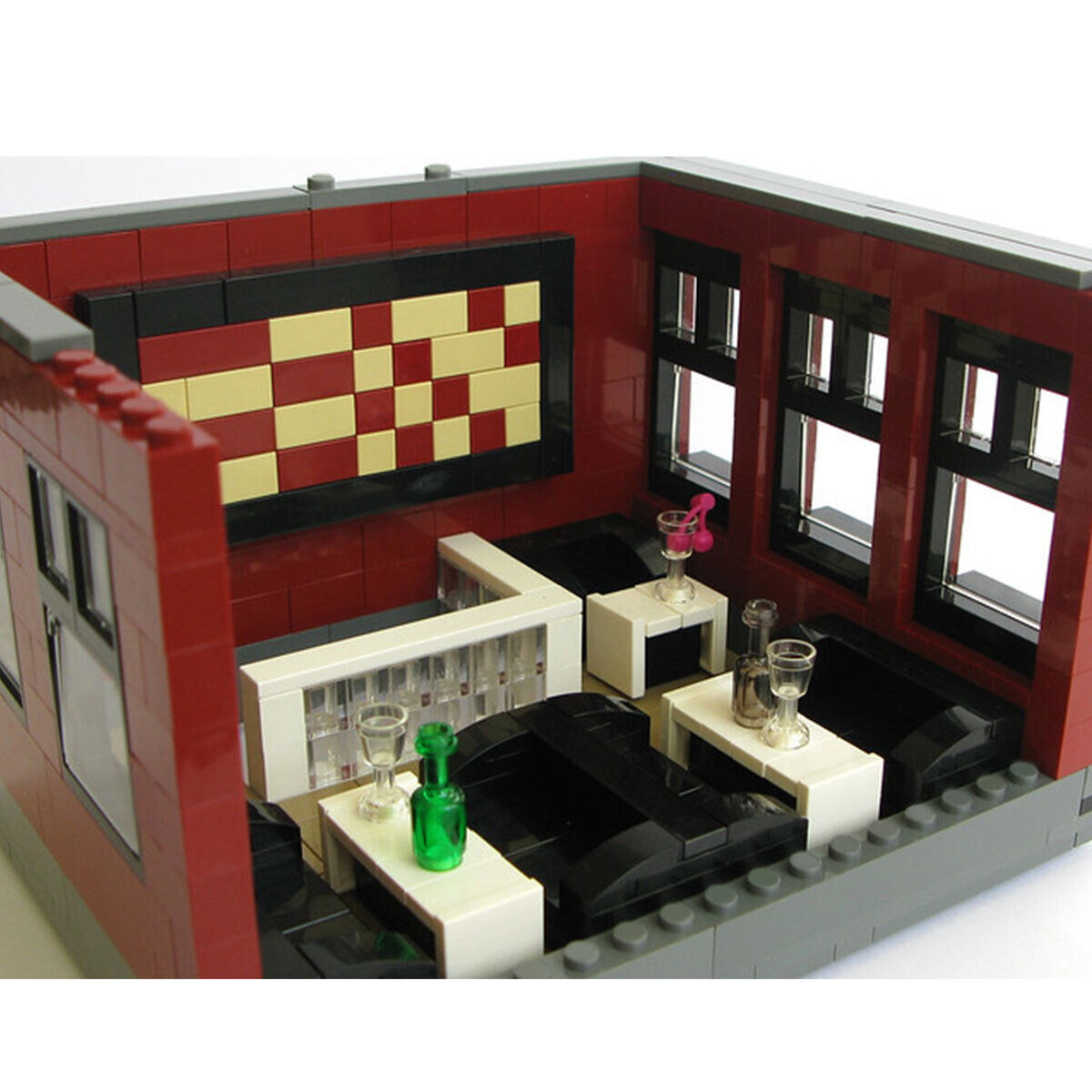 C4227 Fully Furnished Modular Building Bar with Interior 1638 Parts Gift-ZITIANYOUBUILD