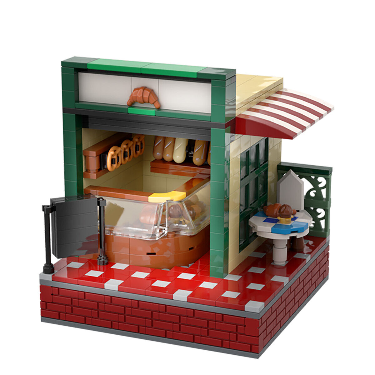 C4709 Street Bakery Shop Model Building Toys Set for Collection 530 Parts-ZITIANYOUBUILD