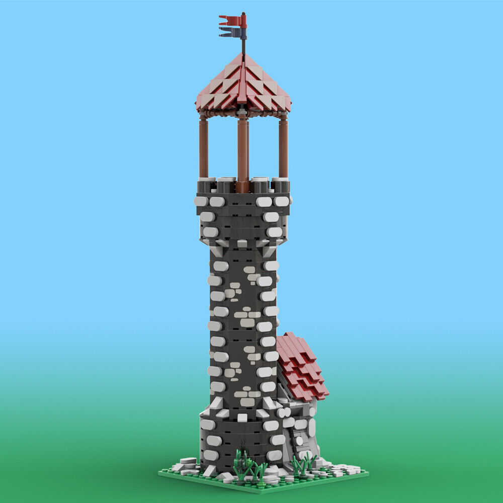 MOC-156629 Stone Tower Watchtower with Guards Room for Castle 964 Parts-ZITIANYOUBUILD