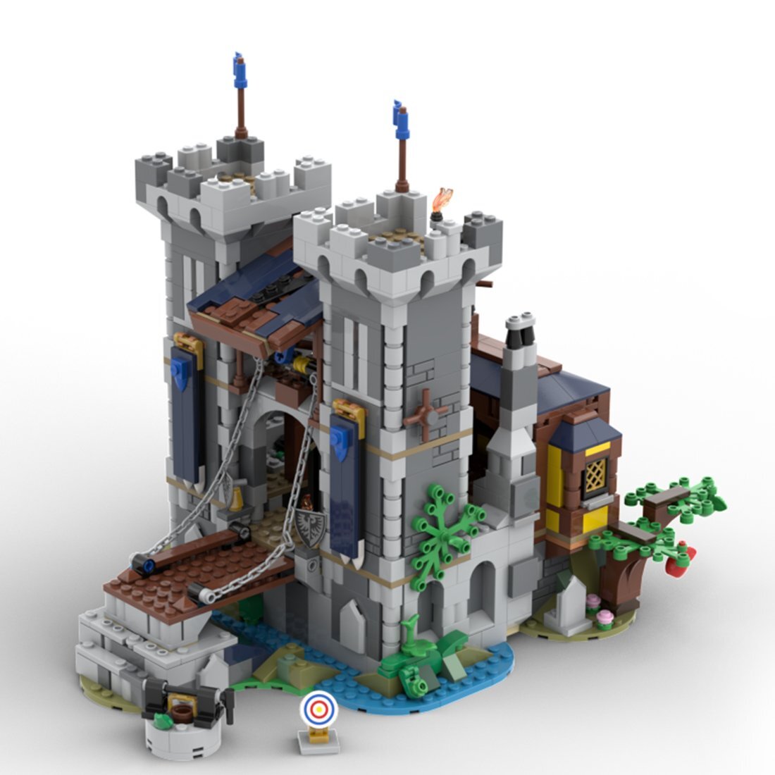 Custom MOC-108731 Medieval Black Saker's Fort (1025 Parts) Toys Gift