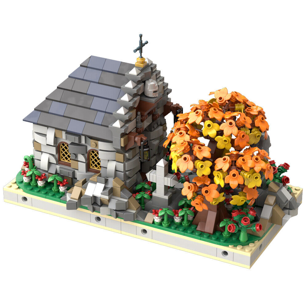 MOC-89854 Medieval Small Cemetery with a Tomb Building Toys Set 1281 Parts-ZITIANYOUBUILD