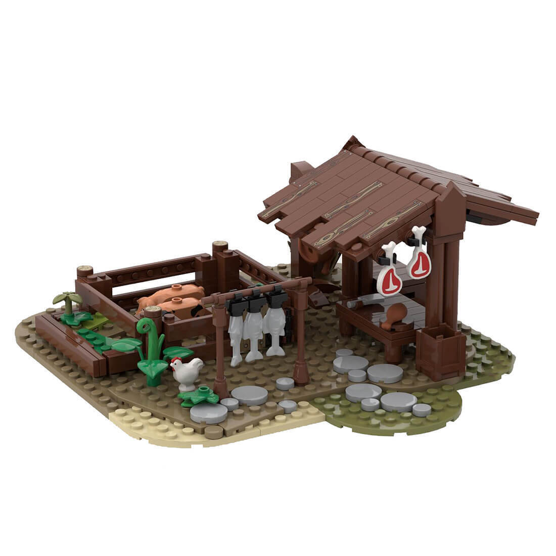 Custom MOC-78792 Medieval Butcher Model 270 Parts Kids Gift for Christmas-ZITIANYOUBUILD