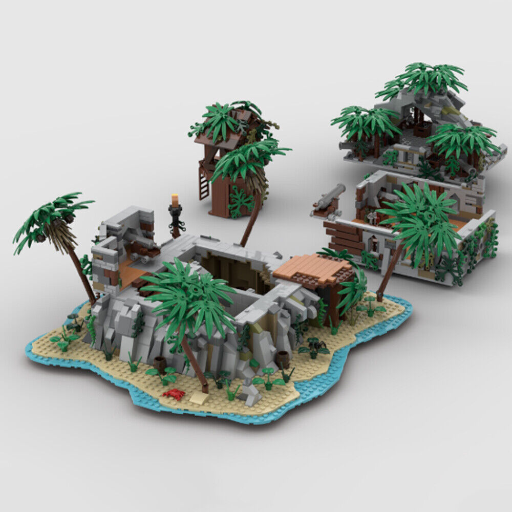 MOC-145588 Secret Base on an Island with Detailed Interior 2381 Parts Gift-ZITIANYOUBUILD