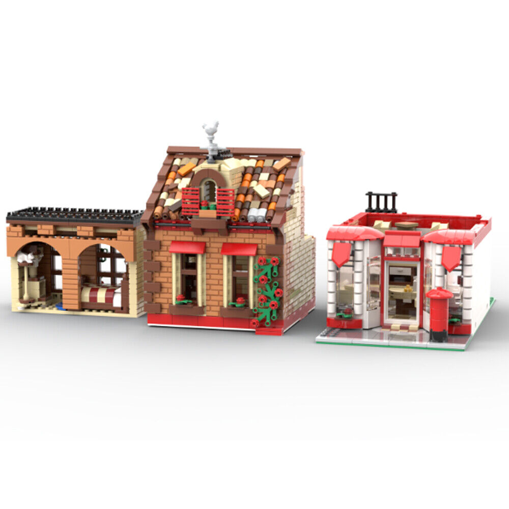 MOC-157391 Village Post Office Modular Building with Flat / Apartment 1811 Parts-ZITIANYOUBUILD