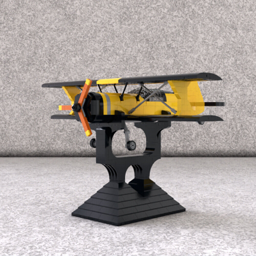 MOC-137128 Beautiful High Performance Aerobatic Biplane with Stand 1460 Parts-ZITIANYOUBUILD