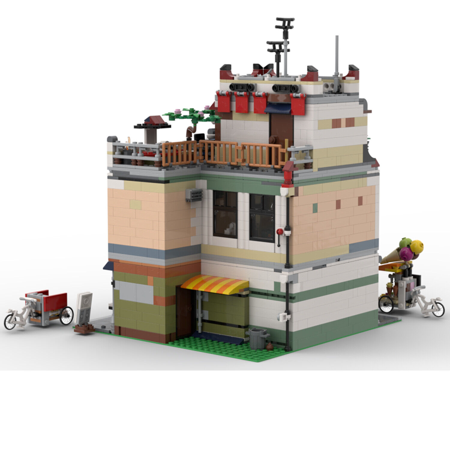 MOC-140412 The Chinatown Office with Interior Modular Building 2431 Parts-ZITIANYOUBUILD