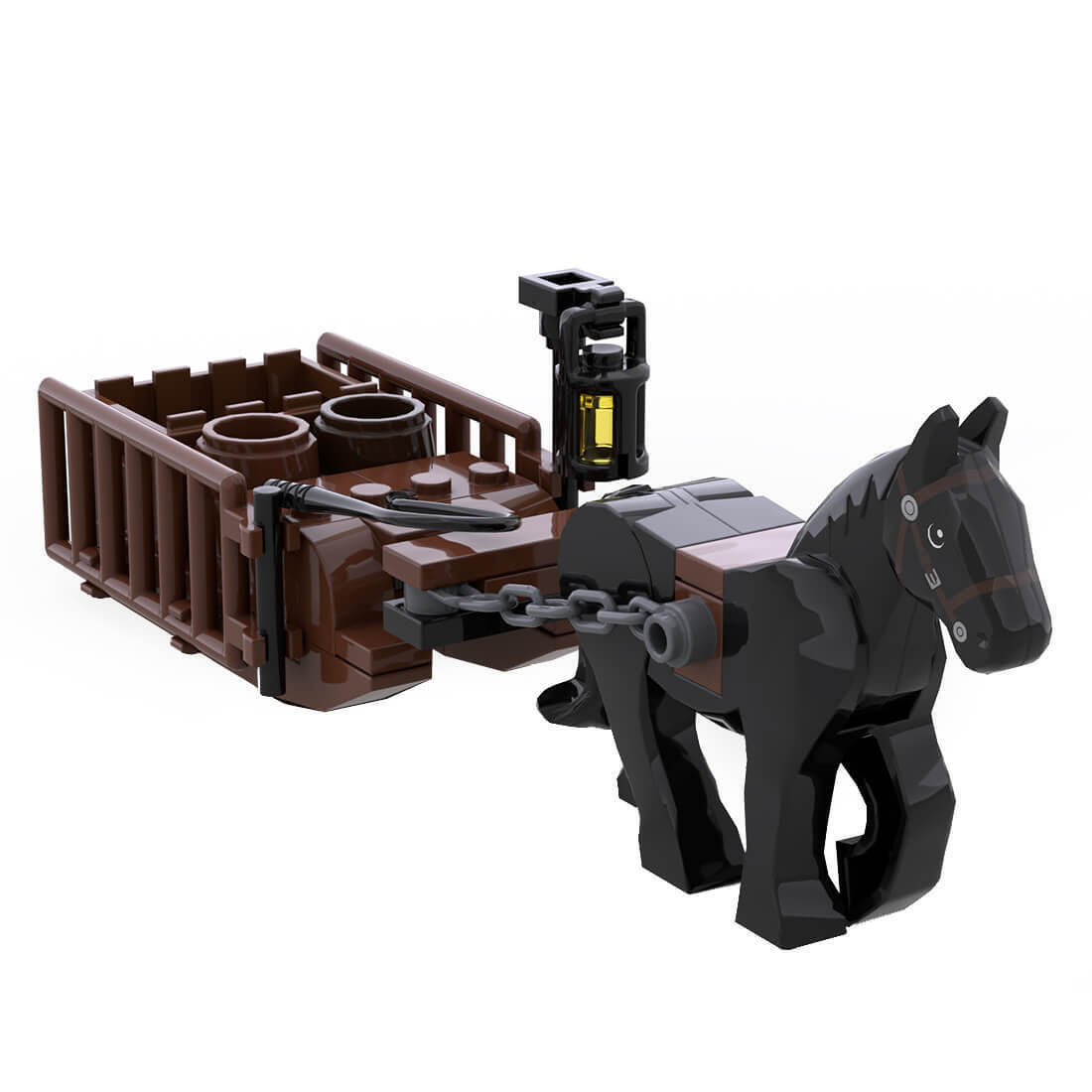 Custom MOC-96289 Medieval Horse Sled 47 Parts Building Toys Gift for Christmas-ZITIANYOUBUILD