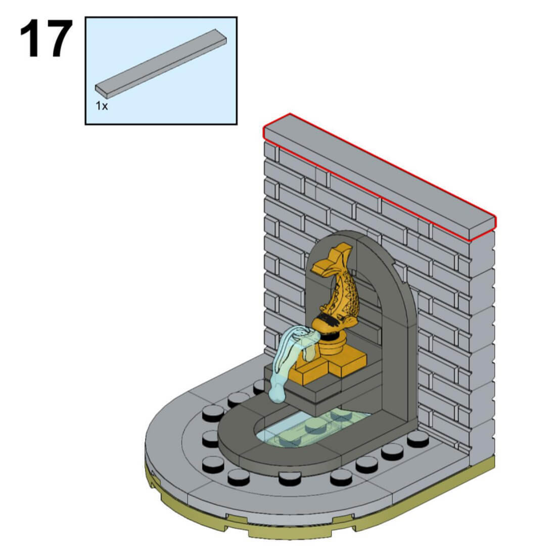 Custom MOC-96359 Medieval Fountain Model 53 Parts Kids Gift for Christmas-ZITIANYOUBUILD