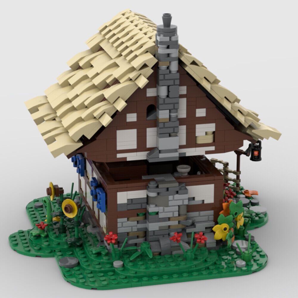 MOC-155545 Medieval Village House with Fireplace Dining Table, Closet 2862 Parts-ZITIANYOUBUILD