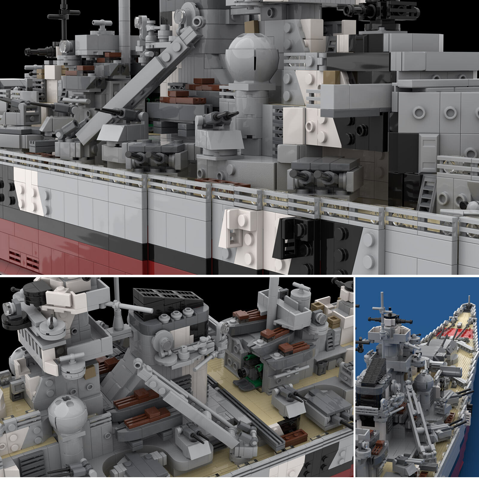 C4695 Bismarck Battleship Model 1:200 Scale Building Blocks 7164 Parts-ZITIANYOUBUILD