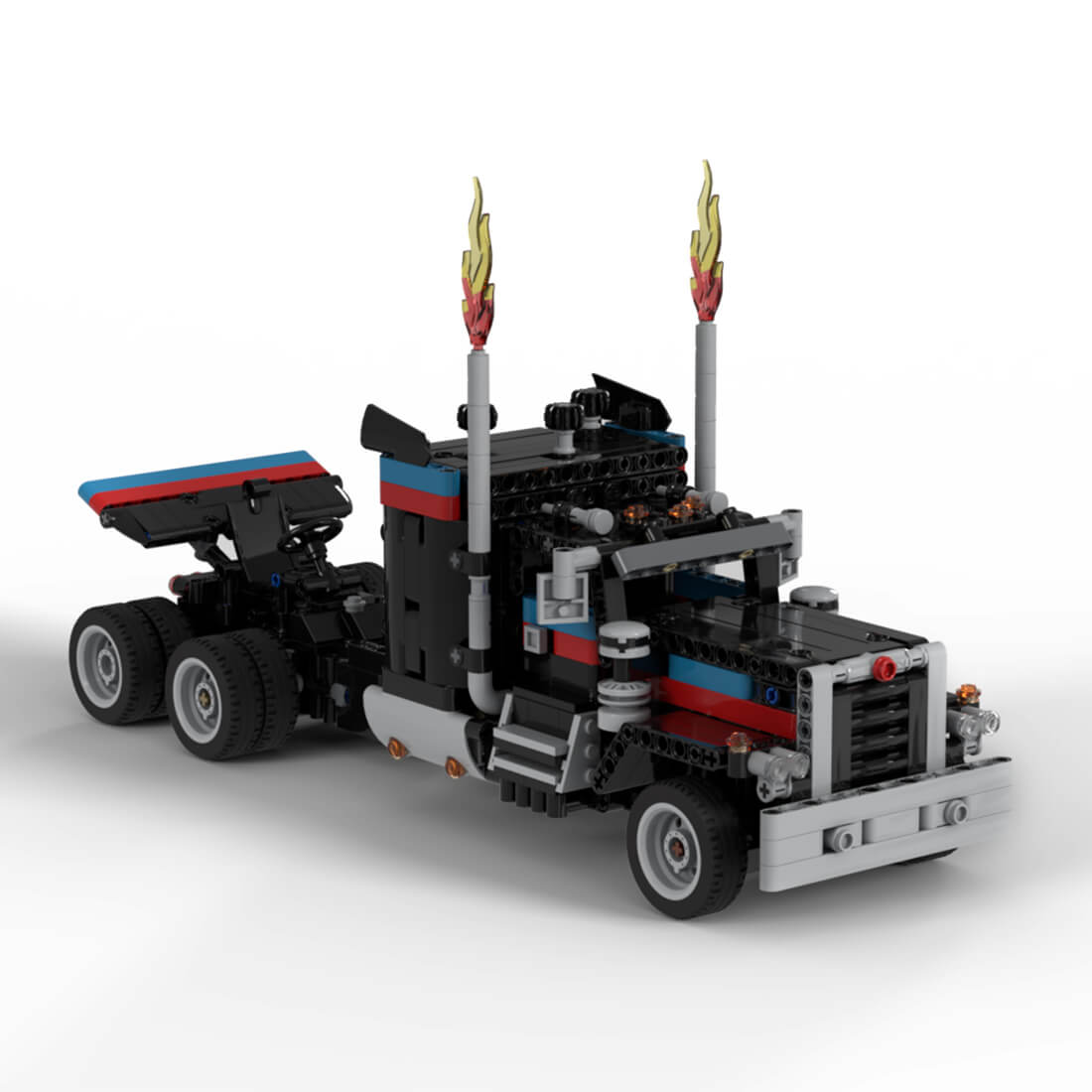 Custom MOC-109719 ELIMINATOR TRUCK semi-truck with HOG Steering 957 PCS