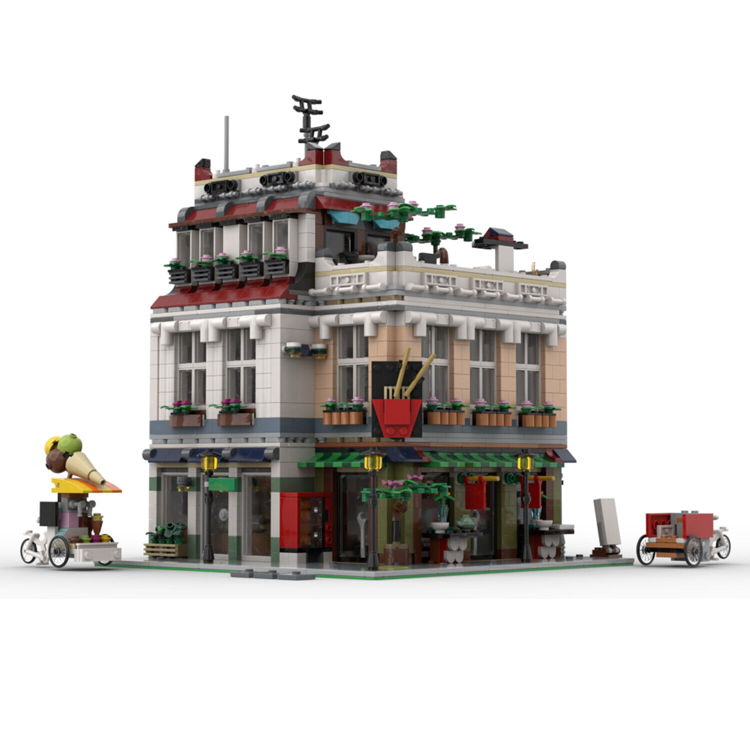 MOC-140412 The Chinatown Office with Interior Modular Building 2431 Parts-ZITIANYOUBUILD