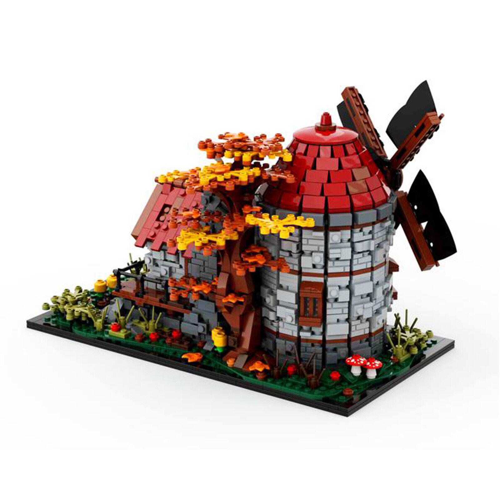 ZITIANYOUBUILD Custom MOC: C5681 Medieval Windmill Architecture 1941 Parts-ZITIANYOUBUILD