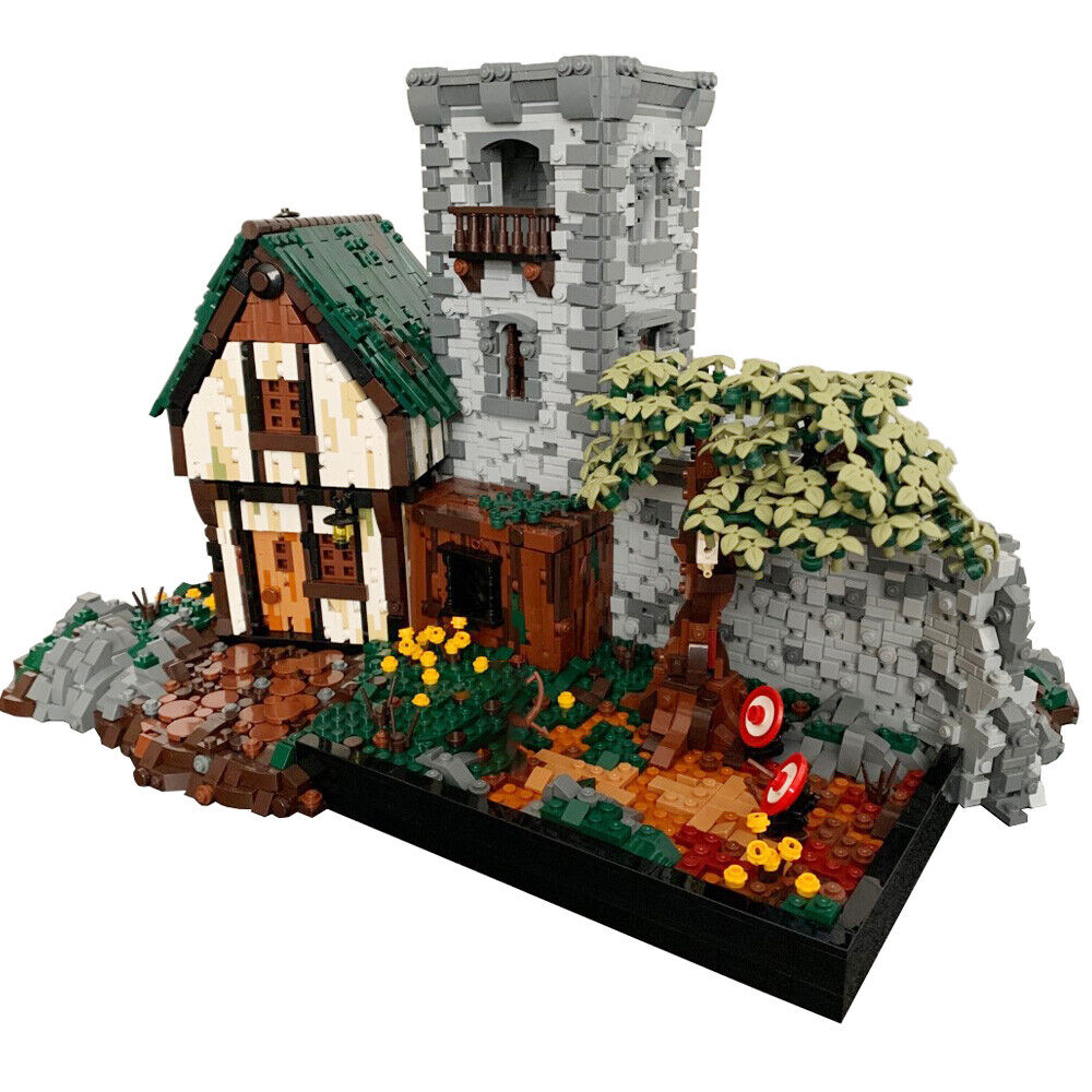 MOC-80571 Old House Soldiers Training Grounds with Interior 5470 Parts Gift-ZITIANYOUBUILD