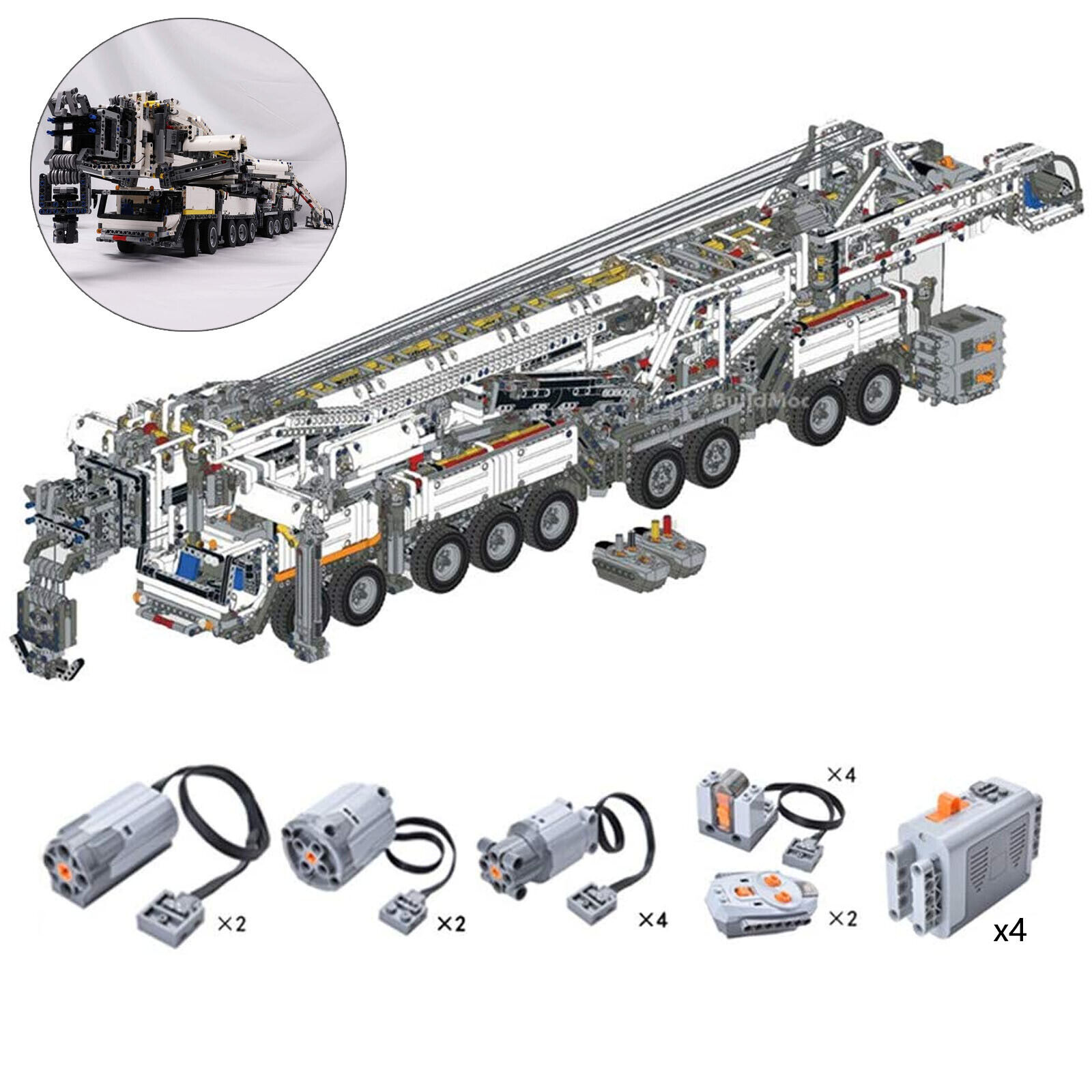 C104 White RC Liebherr LTM 11200 Crane with Power Functions 7794 Parts-ZITIANYOUBUILD