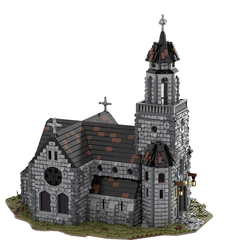 Custom MOC: C9254 Modular Medieval Cathedral with Interior 6561 Parts-ZITIANYOUBUILD