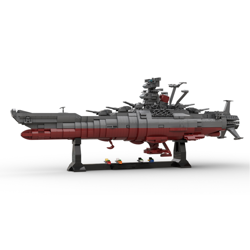 Custom MOC-81382 Star Blazers Space Battleship Yamato 2199 Model with Stand (2163PCS) Building Toys Set Gift