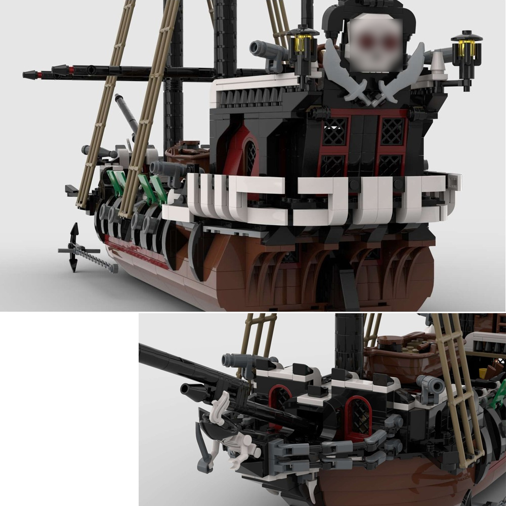 MOC-202552 Skull's Eye Schooner Ship 6286 Remake Version 1676 Pieces