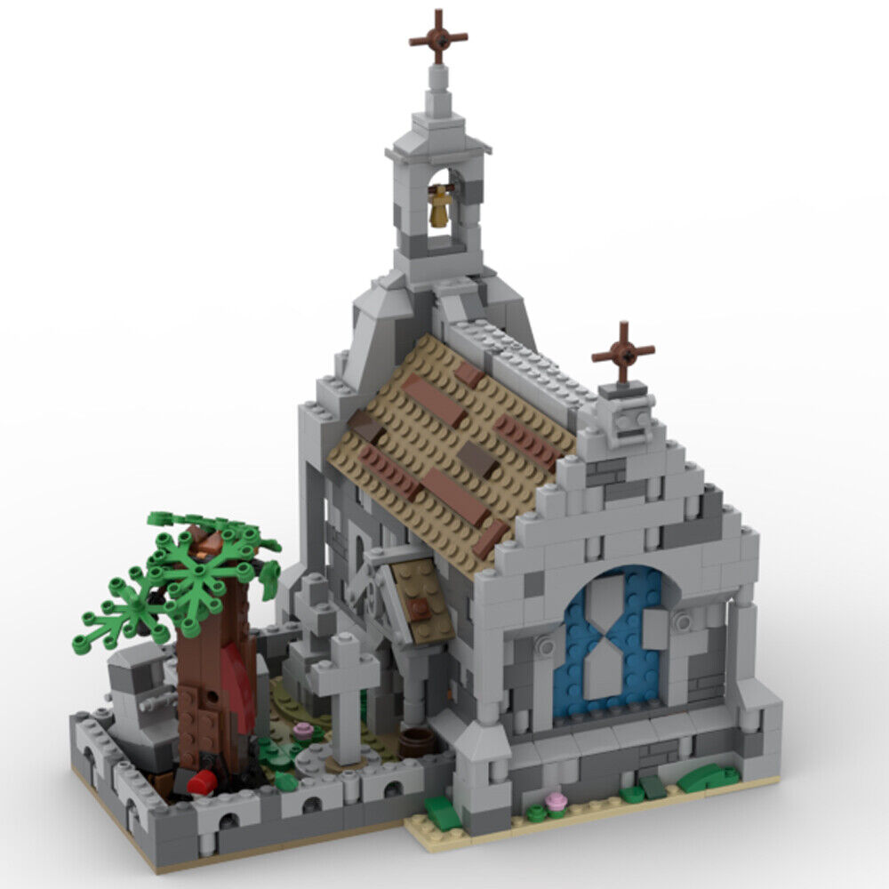 MOC-155491 Medieval Chapel with Graveyard and Tree Building Toys Set 1006 Parts-ZITIANYOUBUILD