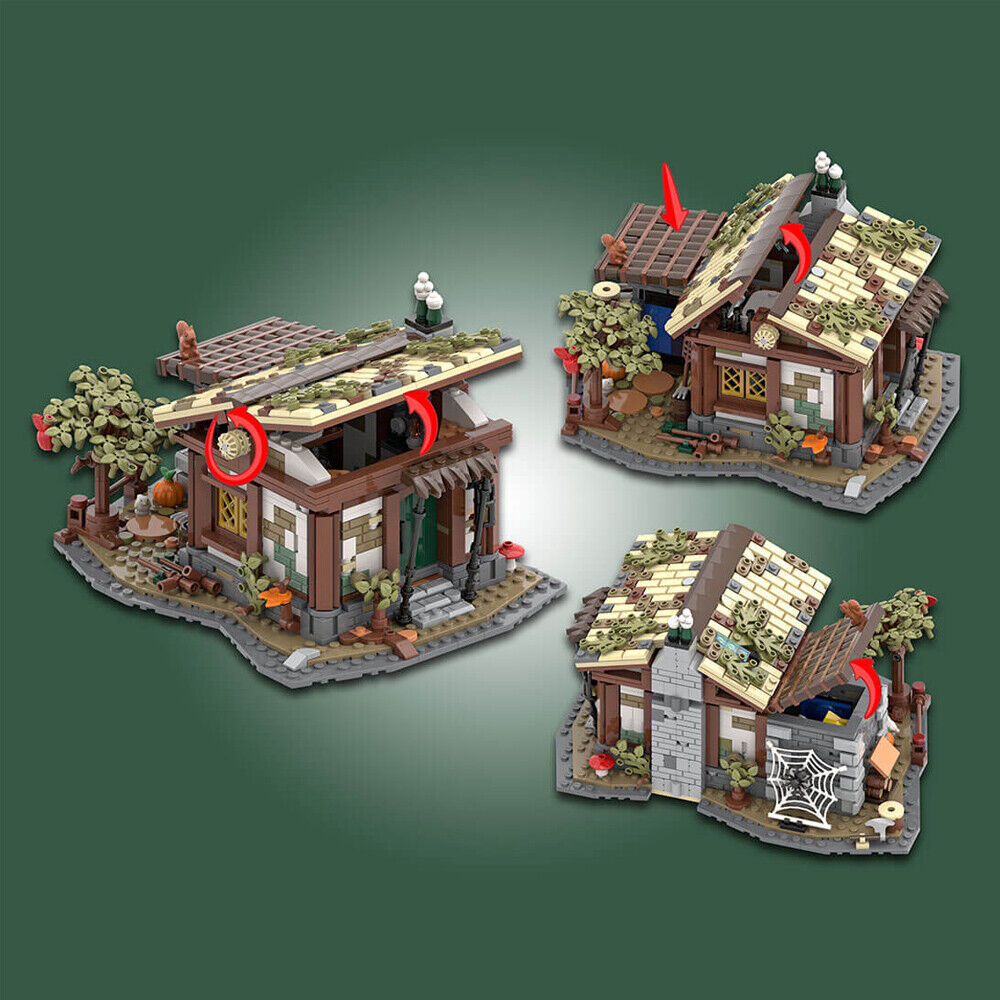 MOC-150993 Medieval Hut Modular Villagers' House Model with Interior 1333 Parts-ZITIANYOUBUILD