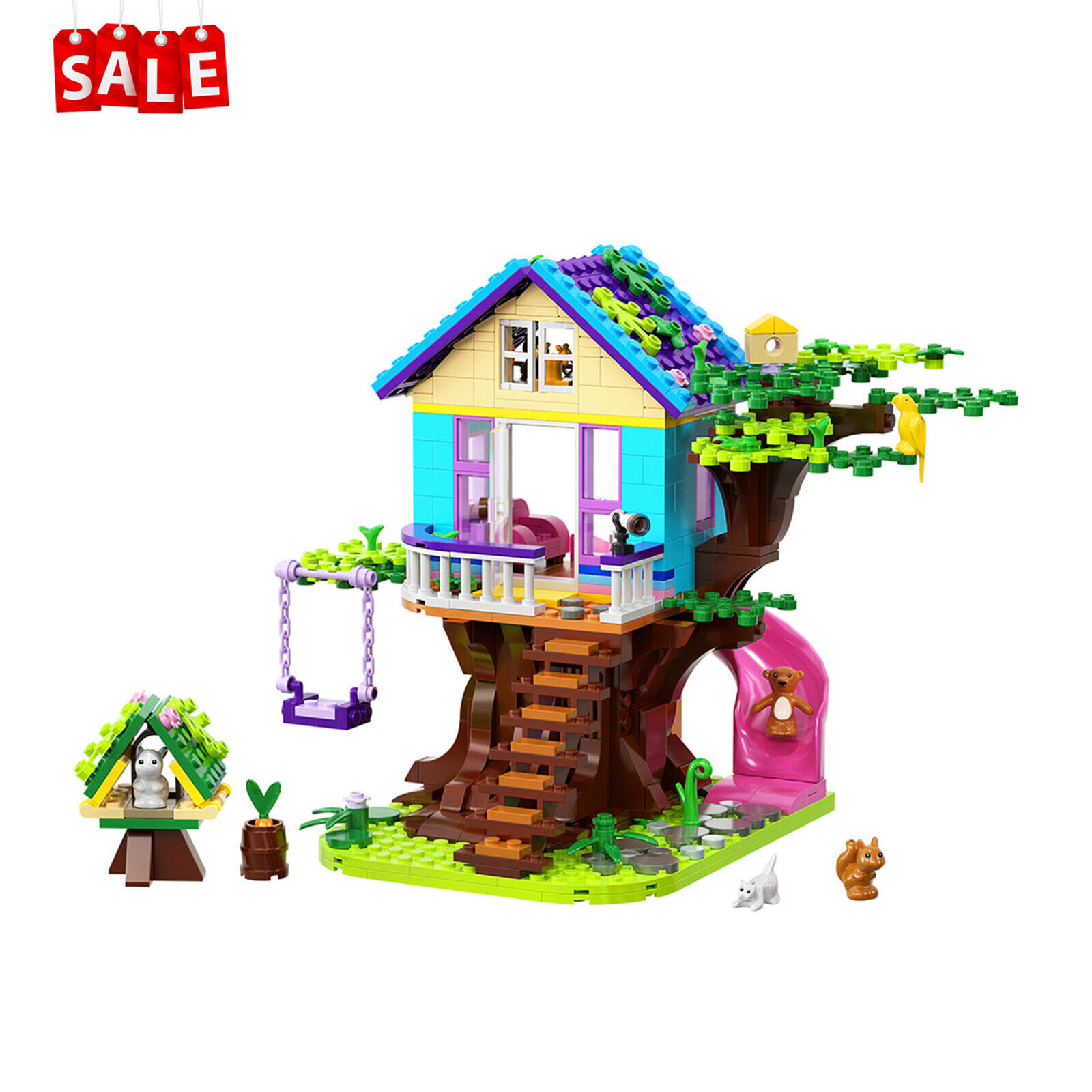 Tiny Tree House Model with Original Box & Paper Instructions 532 Parts-ZITIANYOUBUILD