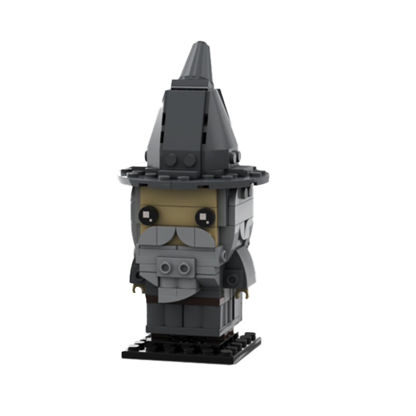 Custom MOC:MOC-78489 Ga-n-d-a-l-f B/r/i/c/k/Nheadz with Gray Cloak and Hat-ZITIANYOUBUILD