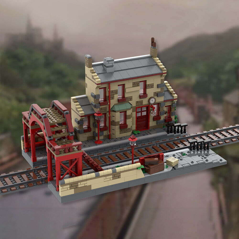 MOC-144079 Train Station with Ticket Shop from the First Movie 920 Parts-ZITIANYOUBUILD