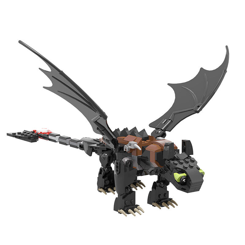 MOC-23064 Toothless Night Fury & Girlfriend Light Fury Dragon Bundled 464 Parts-ZITIANYOUBUILD