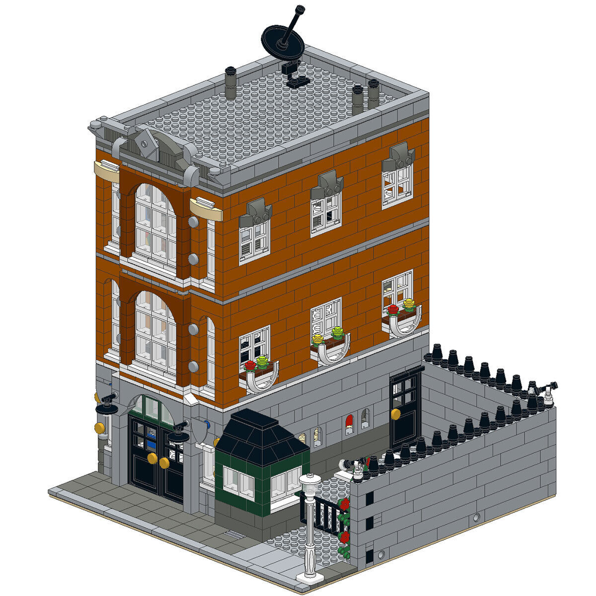 C4217 Modular Building: Consulate Model Architecture 1549 Parts Gift-ZITIANYOUBUILD