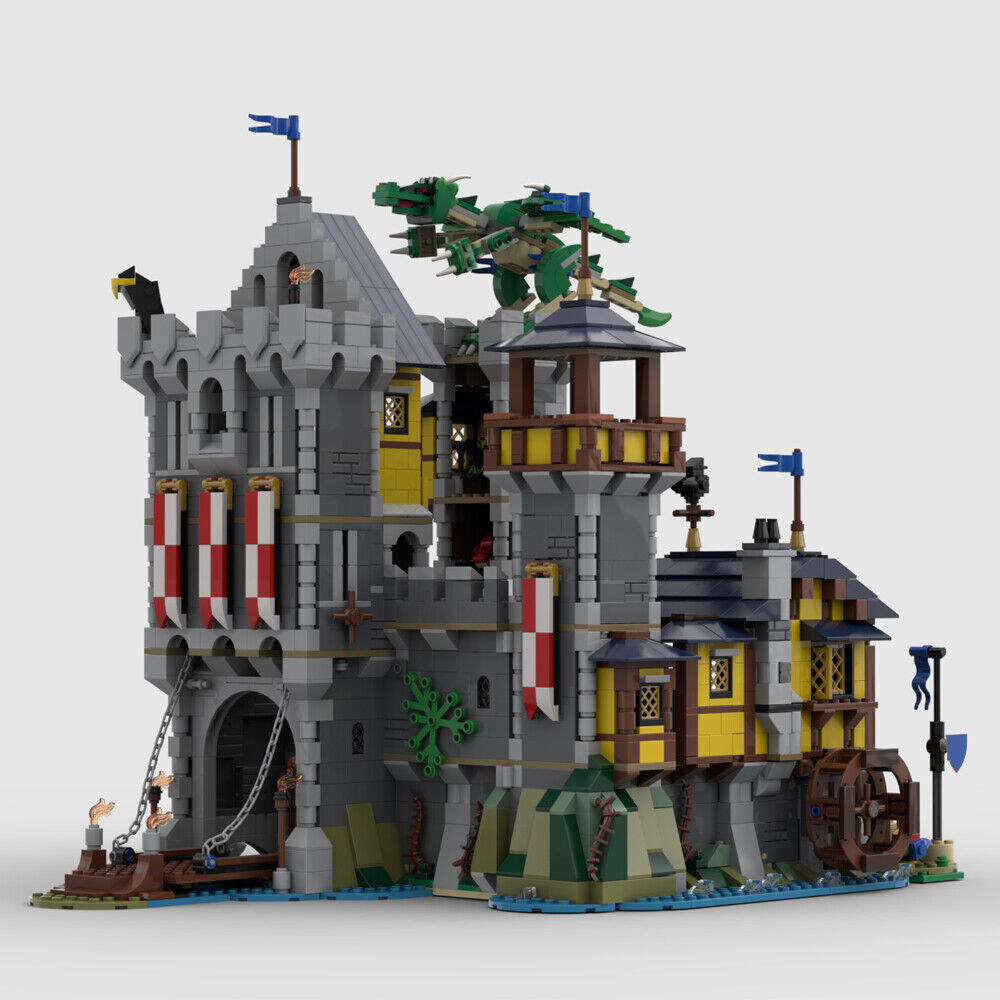 MOC-101052 Blue Knights Castle Medieval Castle with Interior 2468 Parts-ZITIANYOUBUILD