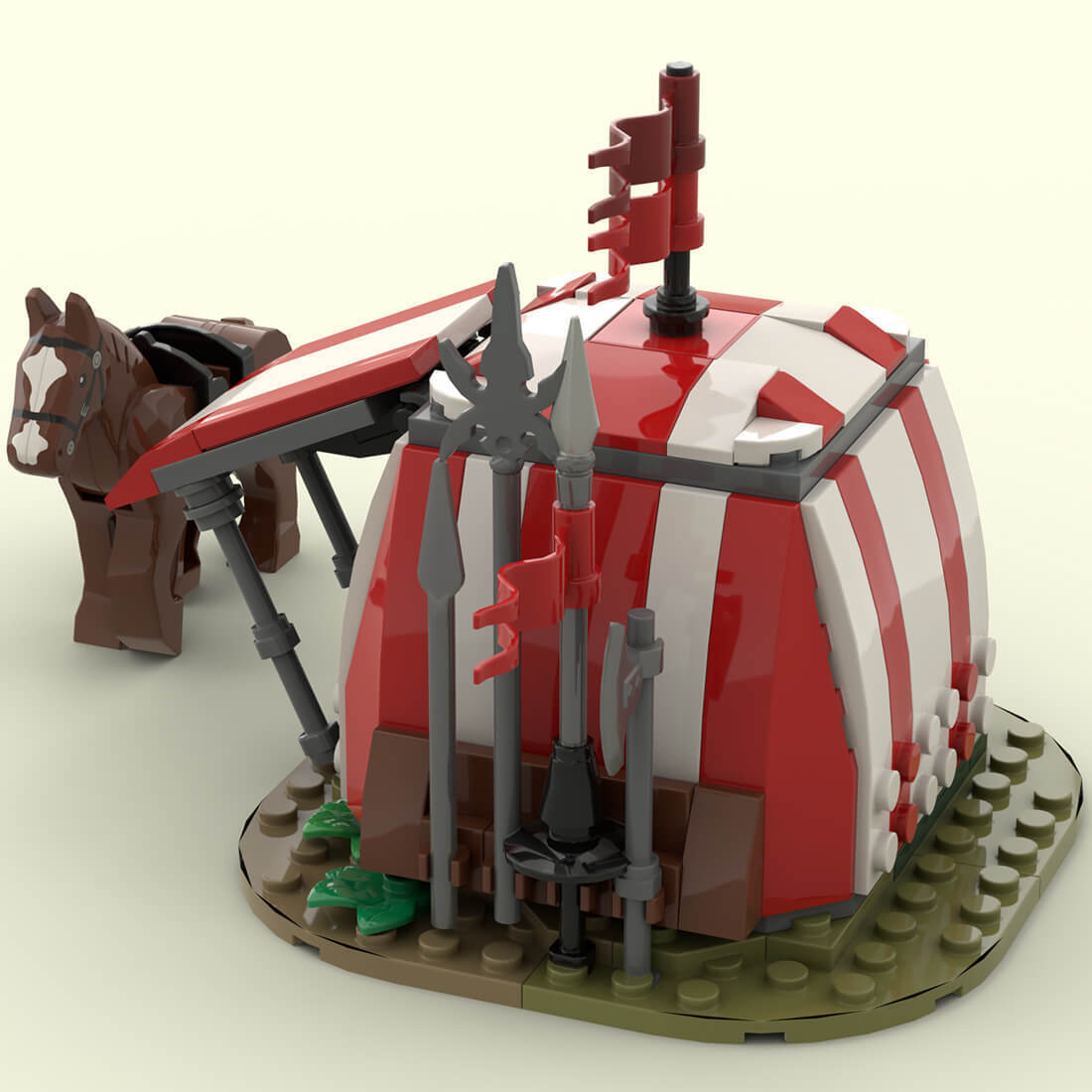 Custom MOC-86376 Medieval Tournament Tent 164 Parts Toys Gift for Christmas-ZITIANYOUBUILD