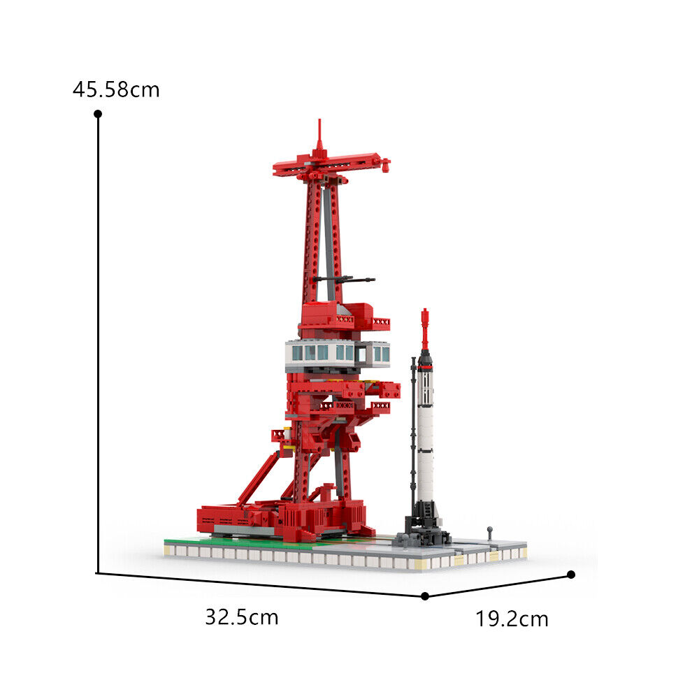 C9257 1:110 Scale Launch Site Launch Base with Rocket 1298 Parts Free Shipping-ZITIANYOUBUILD