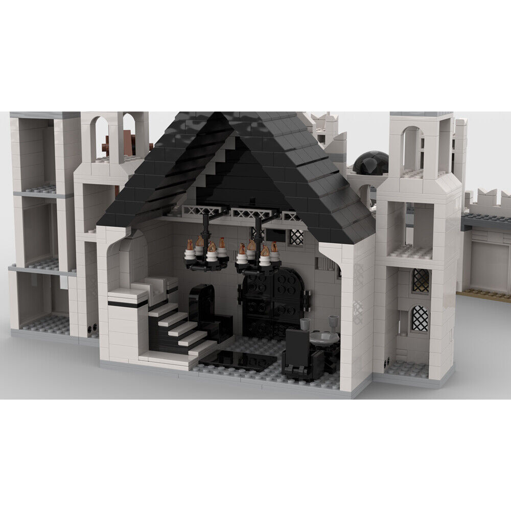 MOC-122301 Capital City with Throne Room, Trebuchets and White Tower 1524 Parts-ZITIANYOUBUILD