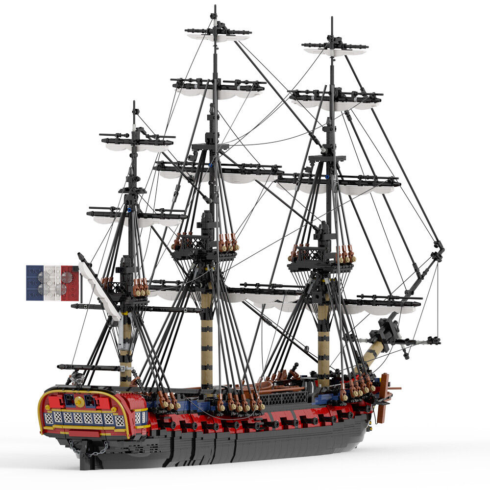 MOC-144875 28-Gun Frigate Full Rigged Ship with 3 Masts and Interior 6149 Parts-ZITIANYOUBUILD